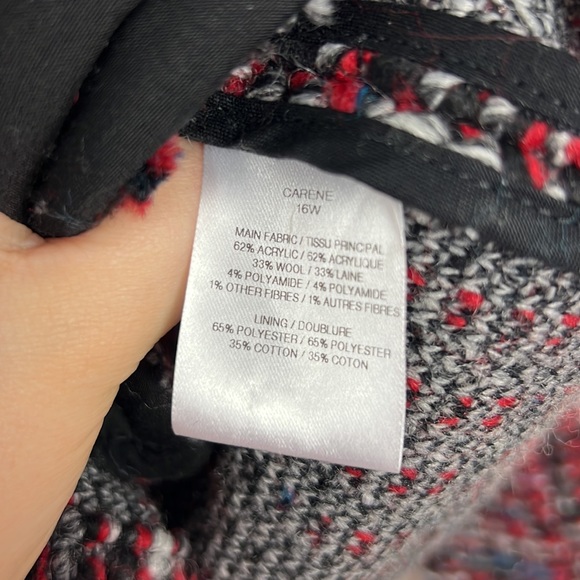 IRO Carene Tweed Jacket Textured Red Black Blue Coat Classic Classy Formal Work - Picture 6 of 7